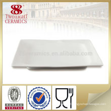 Bone china modern design white square shape dinner plates plate mat